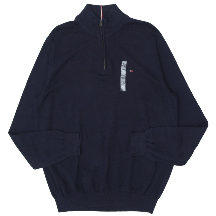 Mens Tommy Hilfiger Quarter Zip Navy Sweater