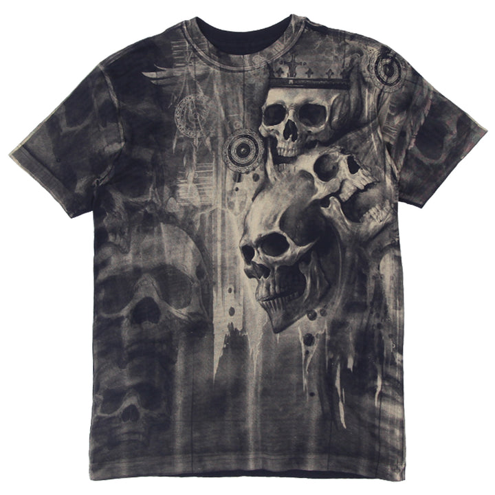 Mens Y2K Extreme Couture AOP Skull T-Shirt