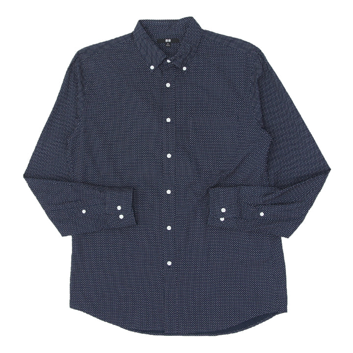 Mens Uniqlo Dotted Long Sleeve Shirt