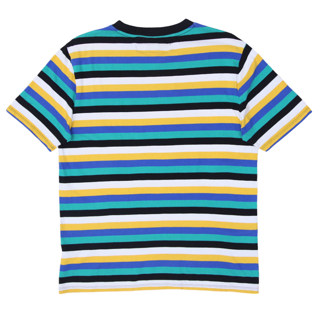 Mens Guess Logo Print Striped T-Shirt