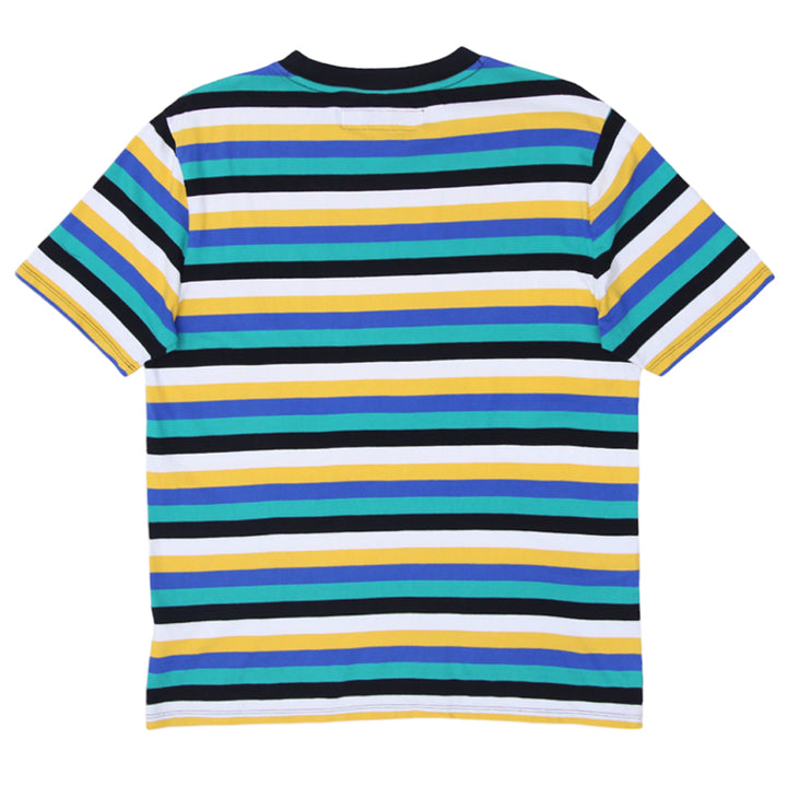 Mens Guess Logo Print Striped T-Shirt