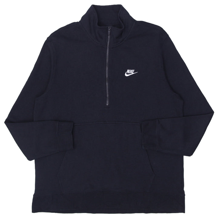 Mens Nike Embroidered 1/2 Zip Black Pullover Sweatshirt