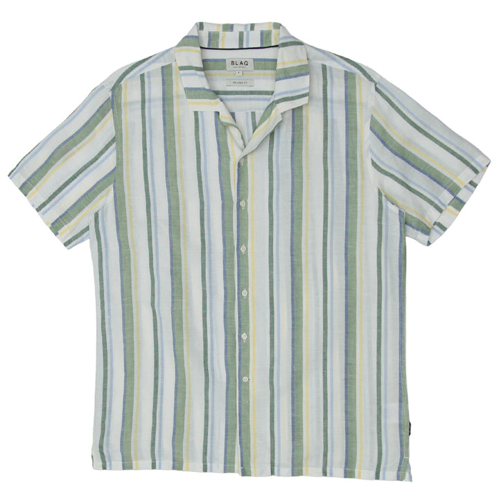 Mens Blaq Relaxed Fit Striped Short Sleeve Shirt