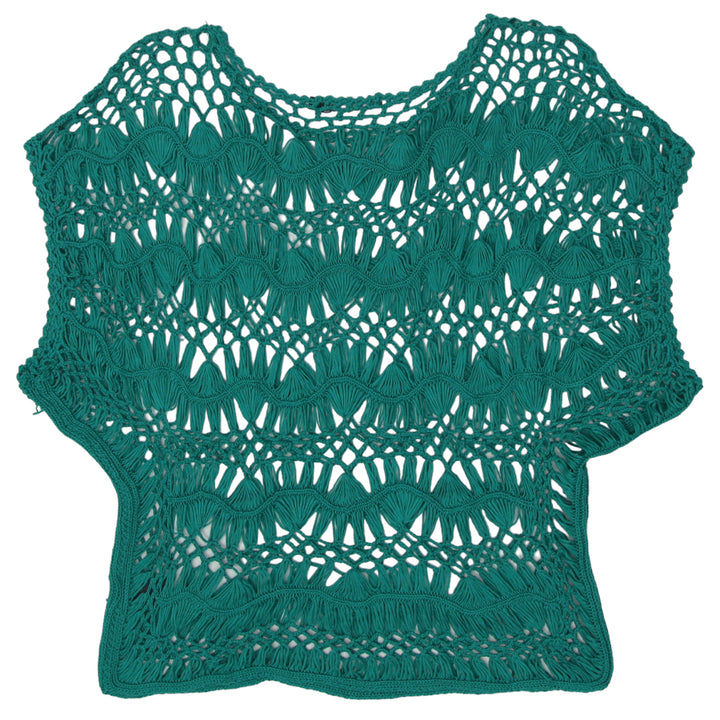 Ladies Green Crochet Cover Up