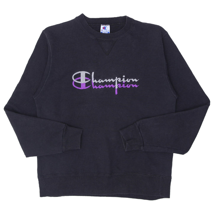 Vintage Champion Spell Out Embroidered Crewneck Sweatshirt Made In USA