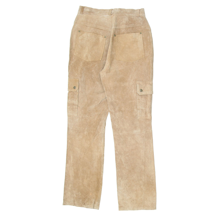 Ladies High Waisted Suede Cargo Pants