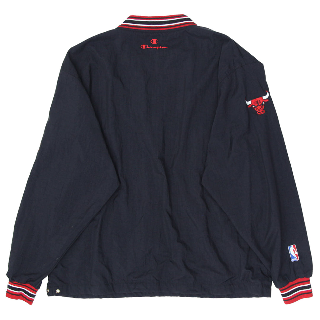 Vintage Champion Chicago Bulls V-Neck Windbreaker Pullover