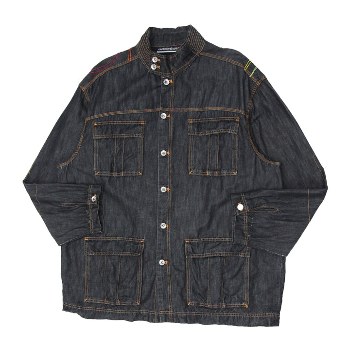 Mens Y2K Rocawear Utility Denim Jacket