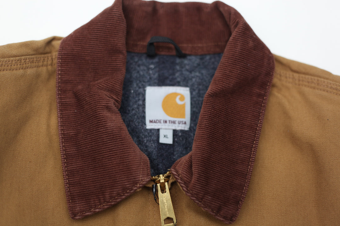 Vintage Carhartt Blanket Lined Full Zip Detriot Jacket Brown