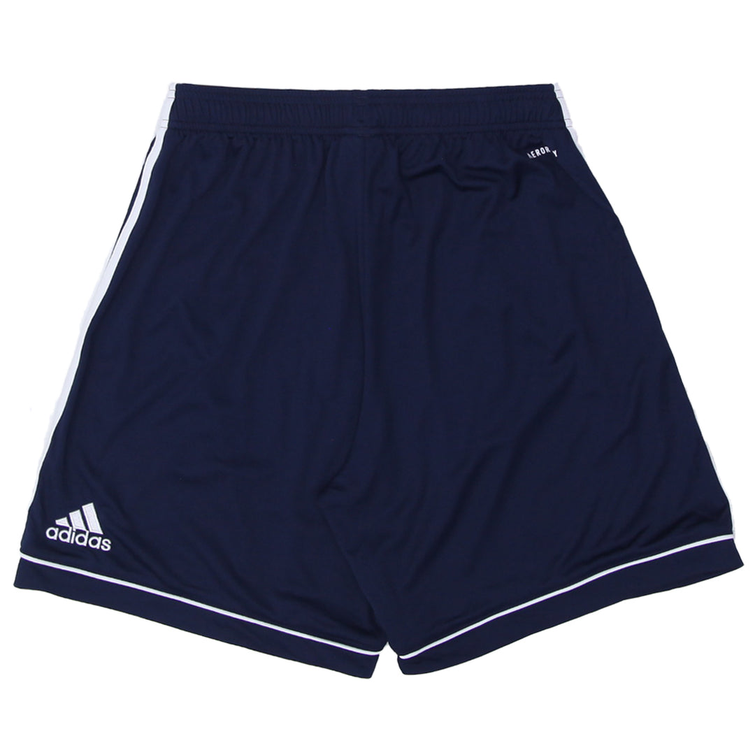 Boys Youth Adidas White Stripes Navy Shorts