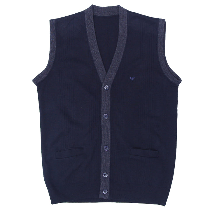 Mens Triko Sleeveless Cardigan Sweater Vest