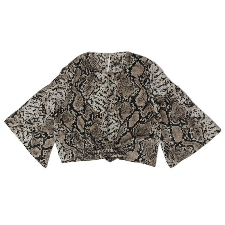 Ladies Snakeskin Front Tie Top