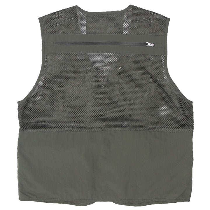 Mens Outdoor Multi Pocket Mesh Vest Green