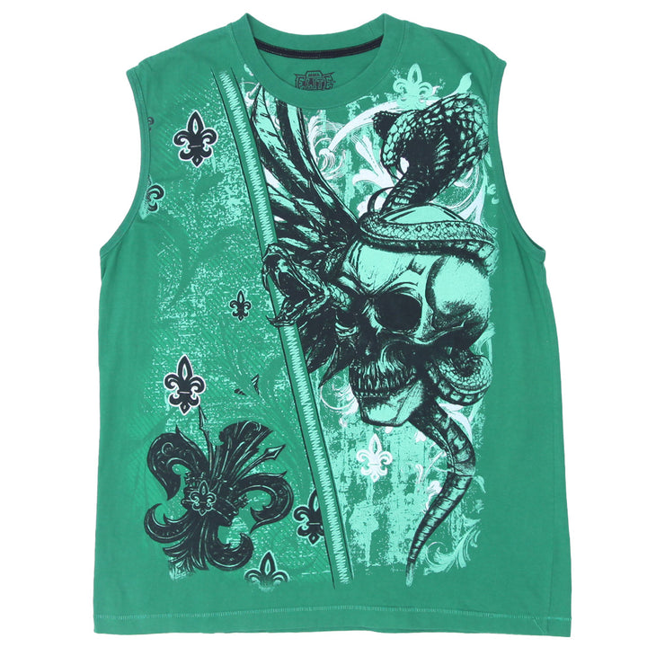 Mens Y2K MMA Elite Sleeveless Skull T-Shirt