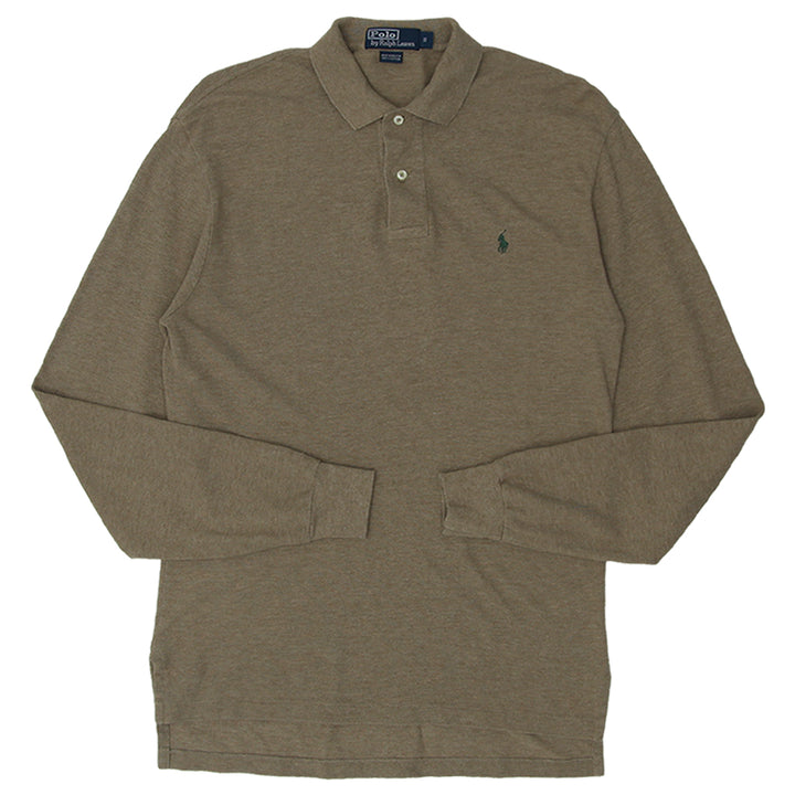 Mens Polo Ralph Lauren Long Sleeve Brown Polo T-Shirt