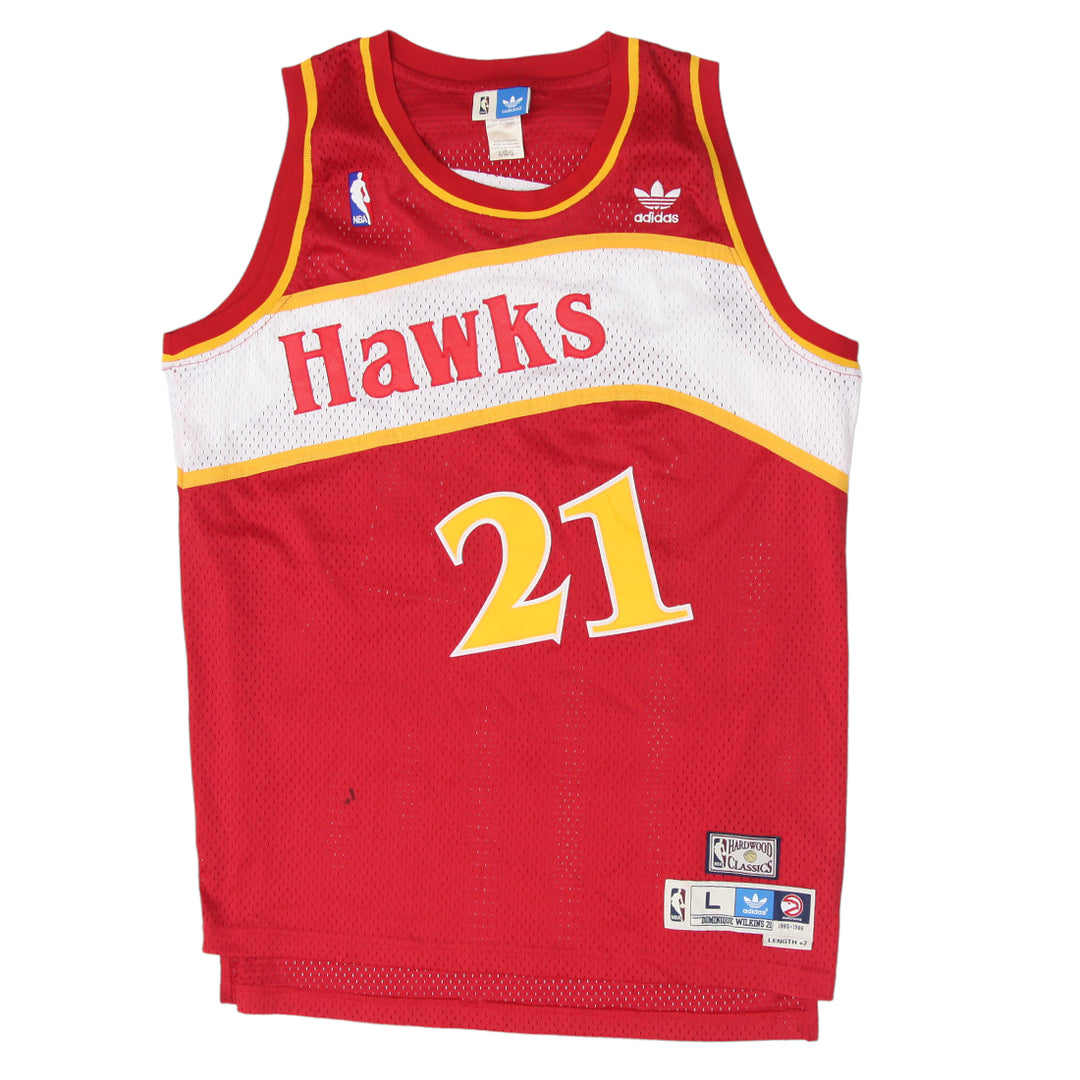 Vintage Adidas NBA Hawks Wilkins 21 Basketball Jersey