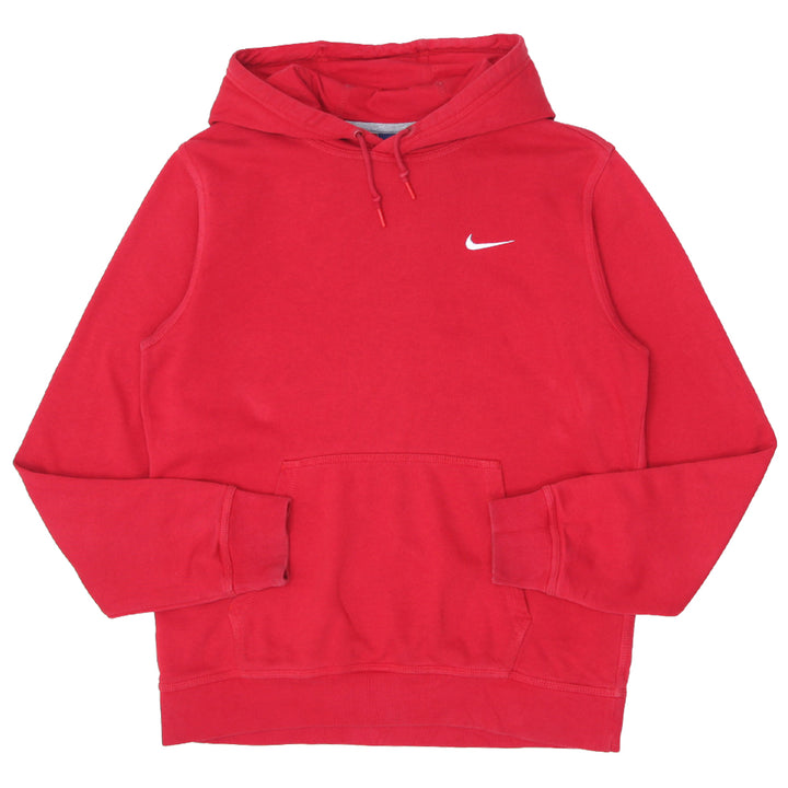 Mens Nike Swoosh Embroidered Pullover Hoodie Red