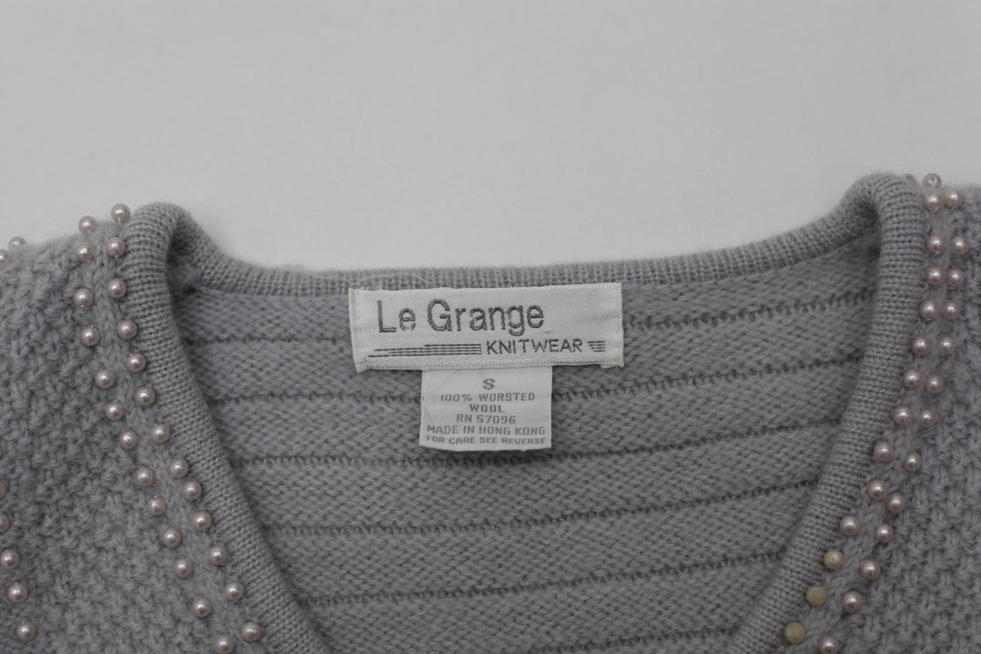 Vintage Le Grange Cable Knit Beaded Sweater Ladies