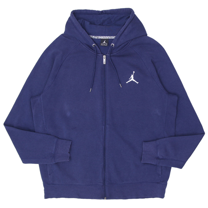 Mens Jordan Embroidered Full Zip Hoodie Navy