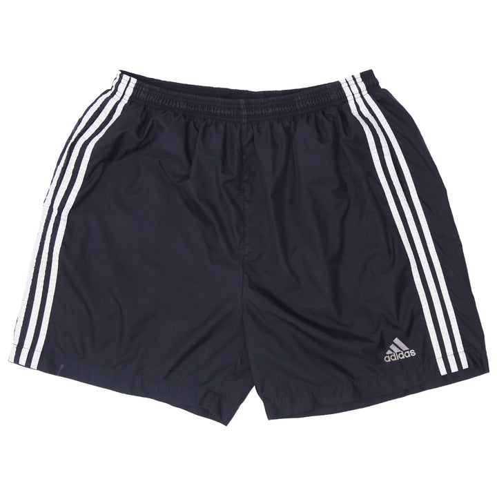 Mens Adidas White Stripes Black Nylon Shorts