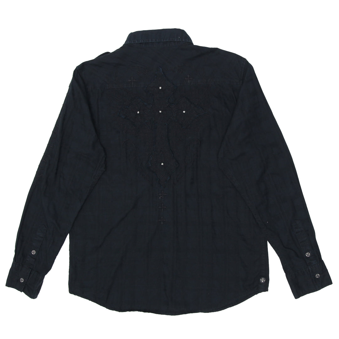 Mens Y2K Affliction Long Sleeve Button Shirt