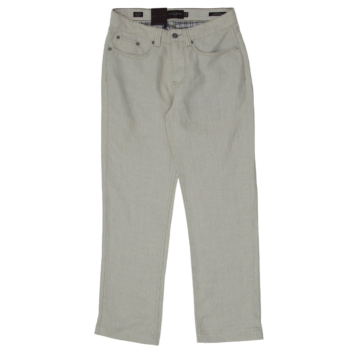 Mens Black Brown Classic Fit Linen Pants