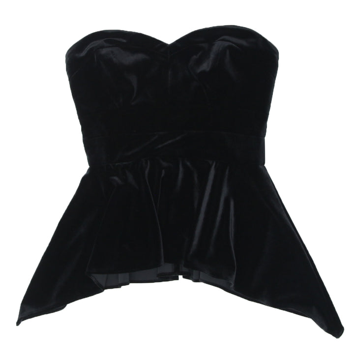 Ladies Guess Strapless Black Velvet Top