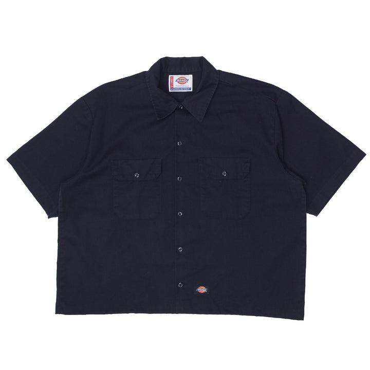 Mens Dickies Customized Crop Work Shirt Black