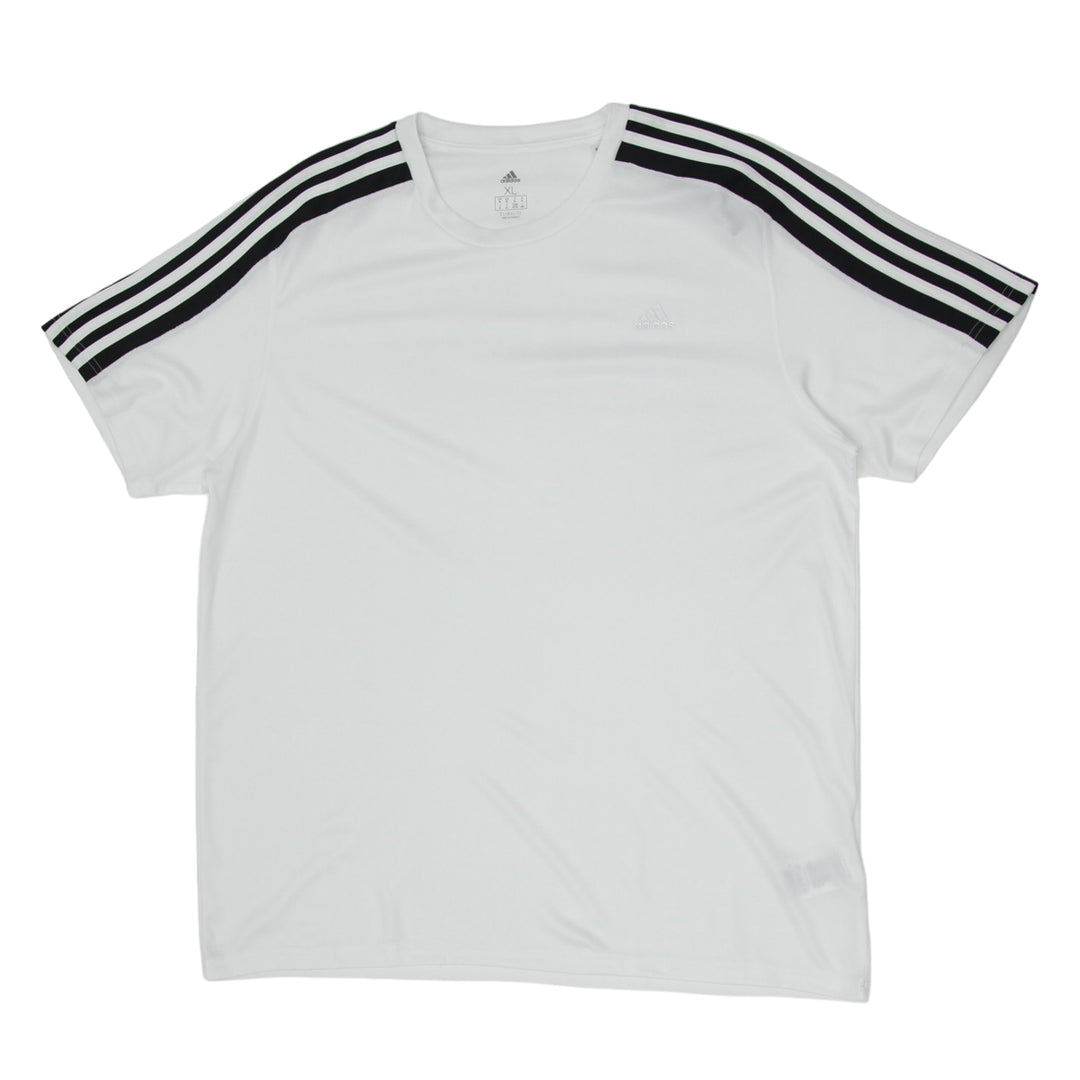 Mens Adidas Black Stripe White Short Sleeve T-Shirt