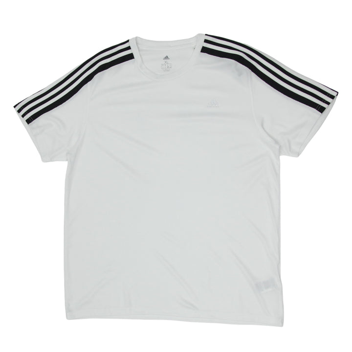 Mens Adidas Black Stripe White Short Sleeve T-Shirt