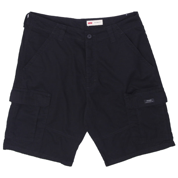 Mens Wrangler Relaxed Fit Black Cargo Shorts