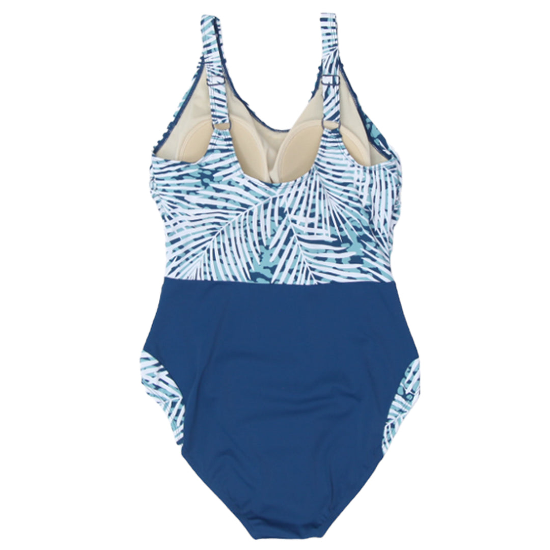 Ladies Leaf Print One Piece Swimsuit