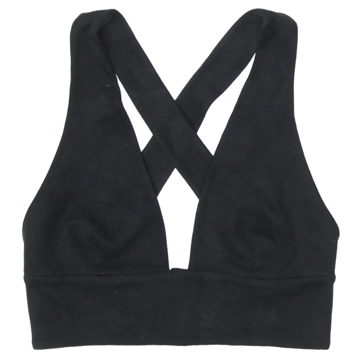 Ladies Wilfred Crossback Black Suede Crop Top