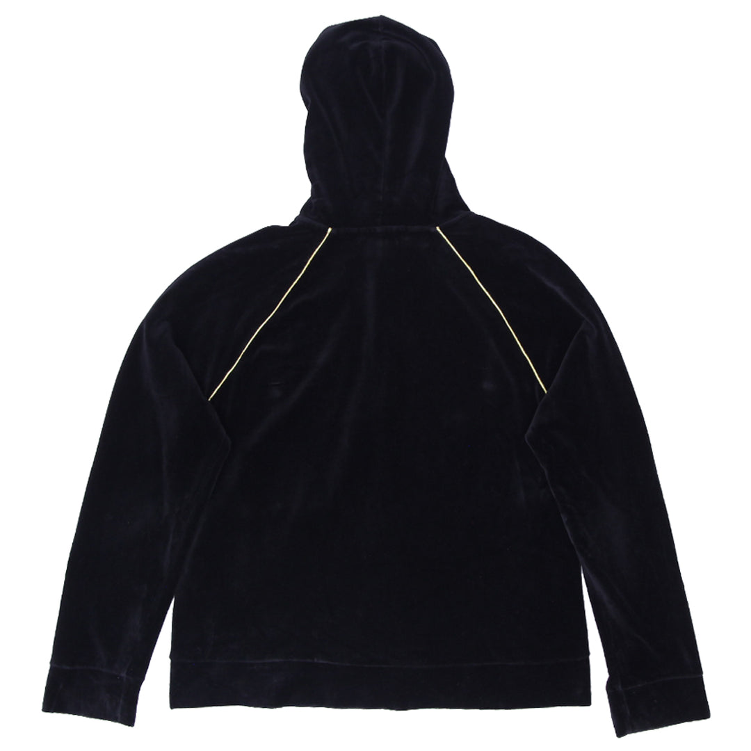 Ladies Ralph Lauren Ful Zip Black Velvet Hoodie