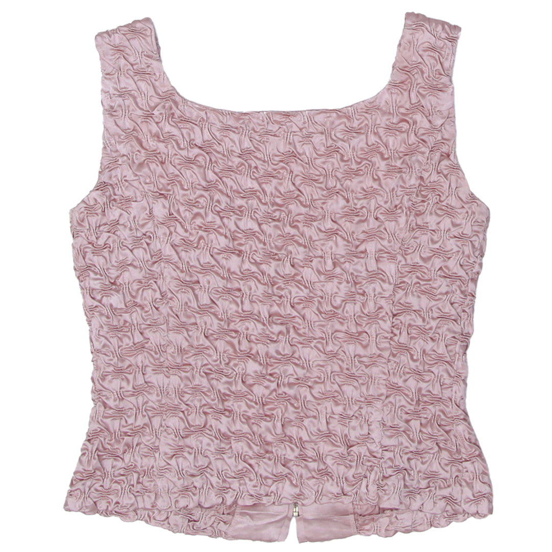 Y2K Sleeveless Front Zip Pink Top