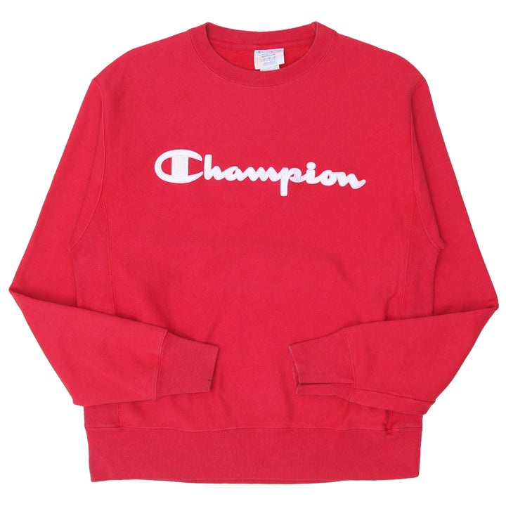 Mens Champion Reverse Weave Red Crewneck Sweatshirt