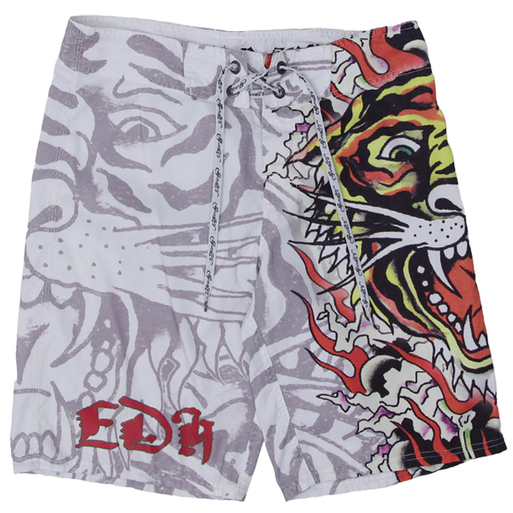 Mens Y2K Ed Hardy Tiger Board Shorts