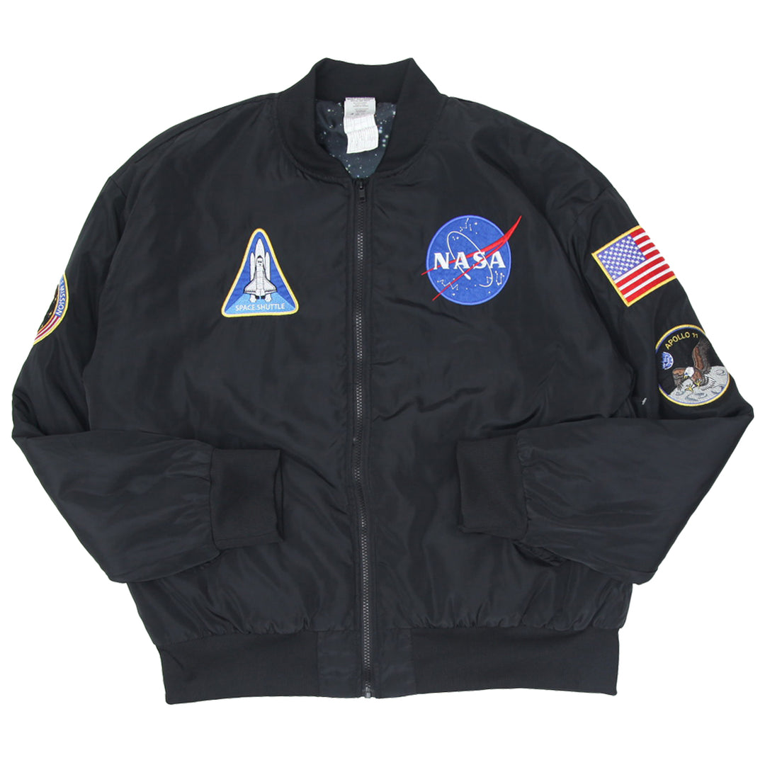 Mens NASA Apollo 11 Space Shuttle Mission Full Zip Bomber Jacket