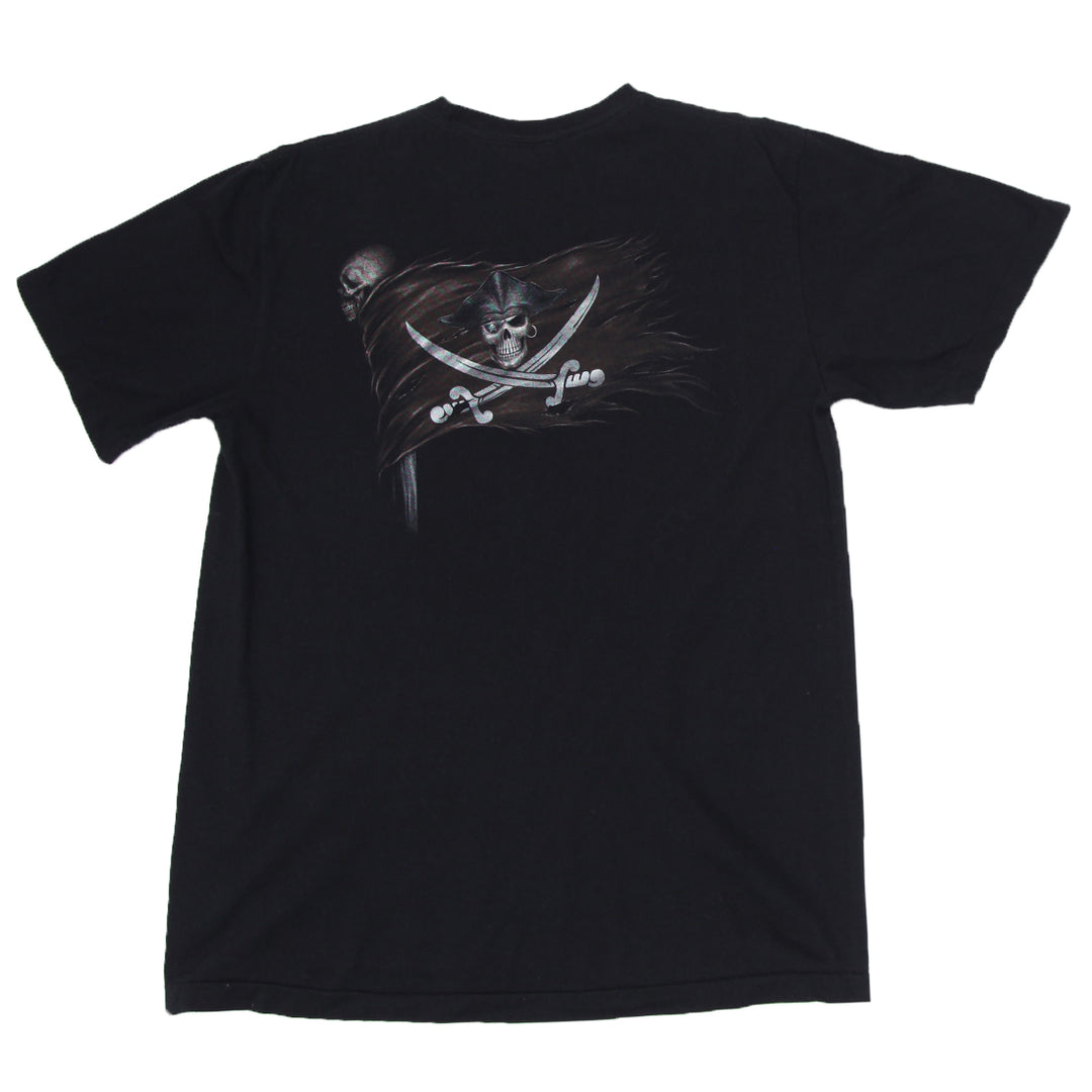 Mens Classic Pirate Skull Black T-Shirt