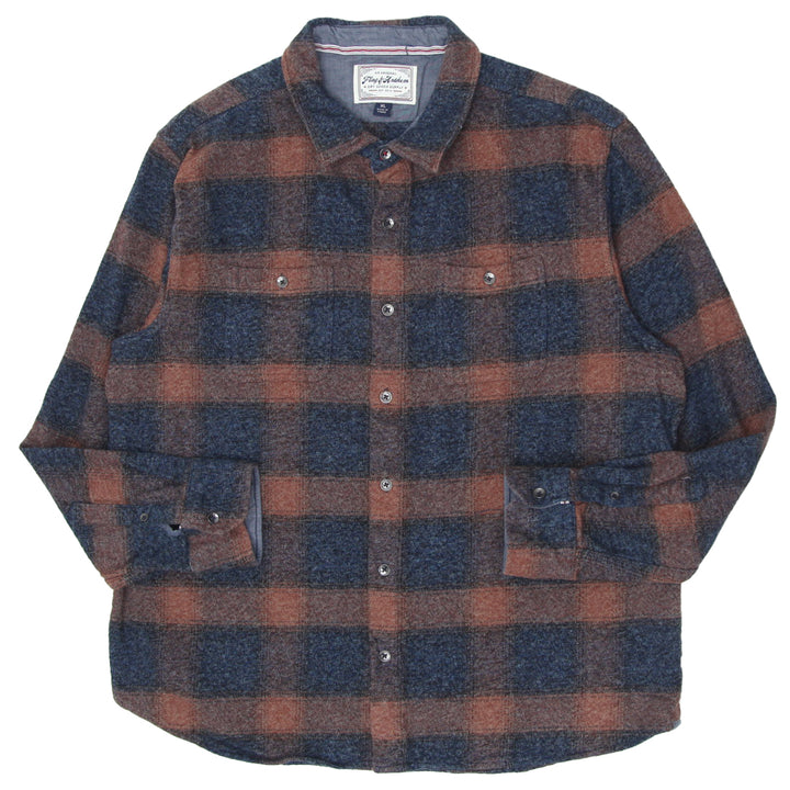 Mens Flag & Anthem Plaid Flannel Shirt