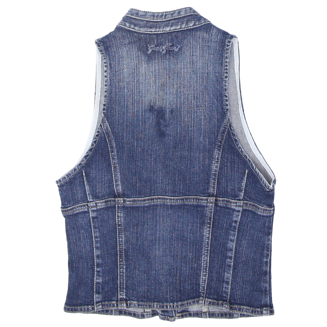 Y2K Guess Jeans Front Closure Stretch Denim Vest