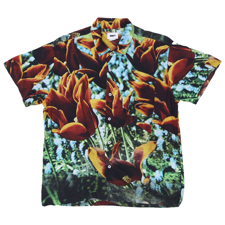 Mens Obey Lotus Short Sleeve Shirt