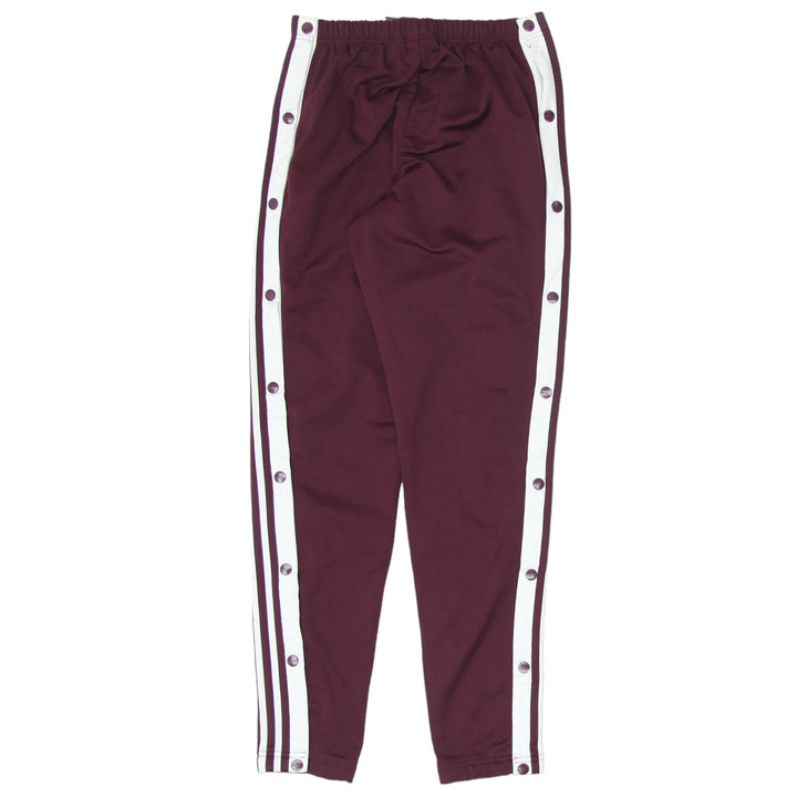 Ladies Adidas Trefoil Embroidered Maroon/White Tearaway Track Pants