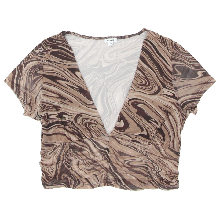 Ladies Mesh Printed Crop Top