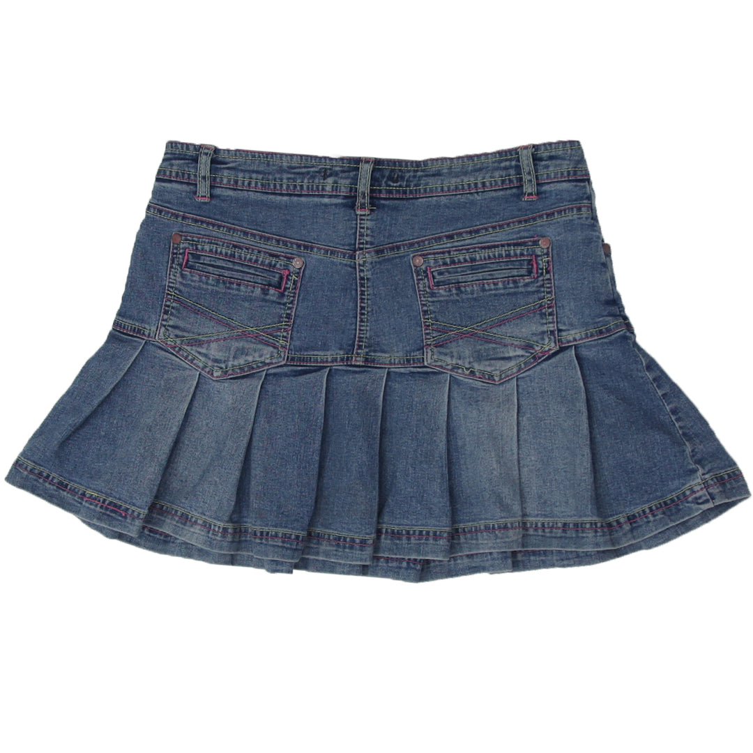 Y2K Pleated Denim Skirt