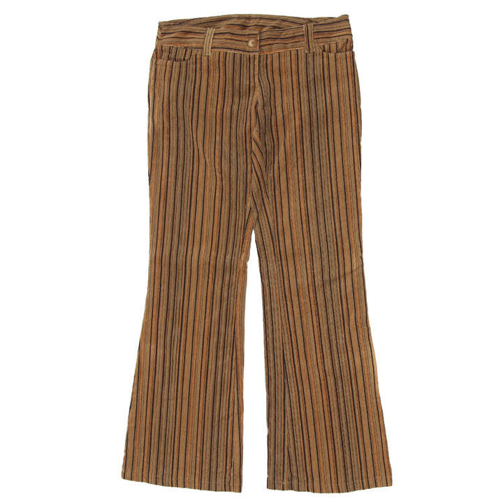 Y2K Bardot Low Rise Flare Stripe Corduroy Pants