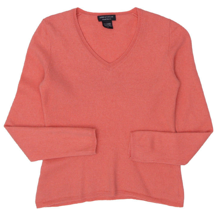 Ladies Lord & Taylor 100% Cashmere V-Neck Sweater