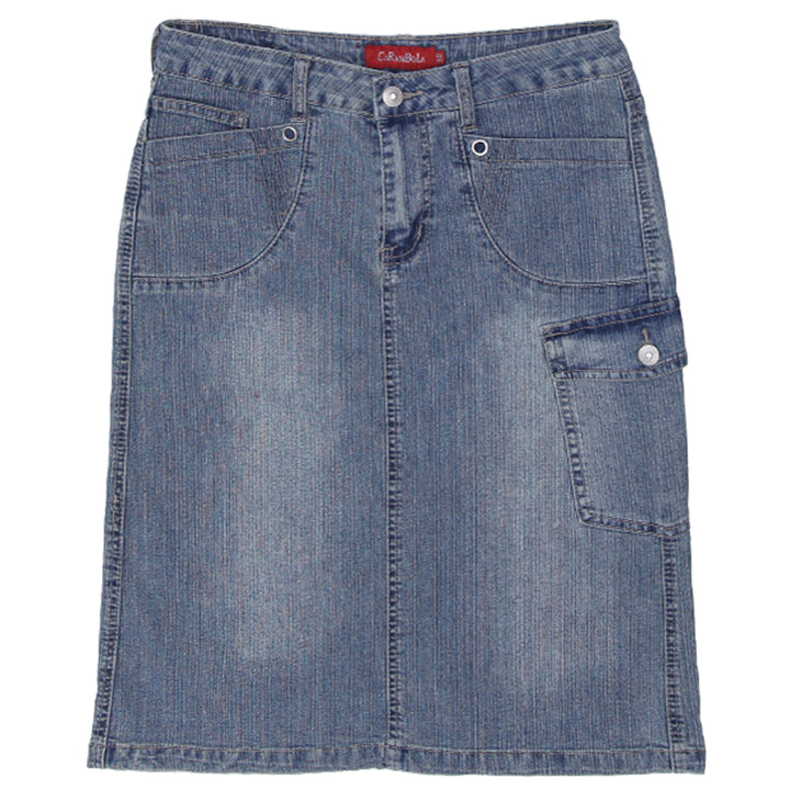 Y2K Carambola Washed Denim Midi Skirt