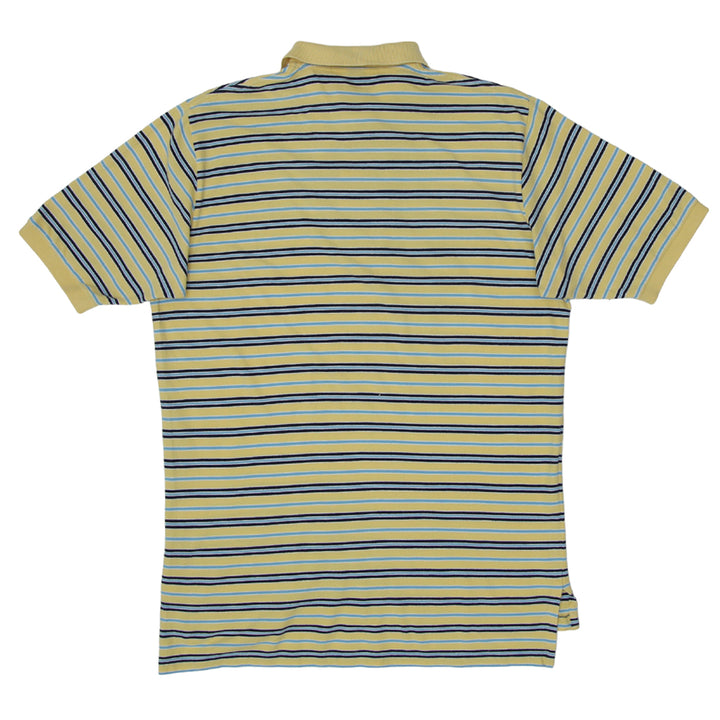 Mens Polo Golf Striped Polo T-Shirt