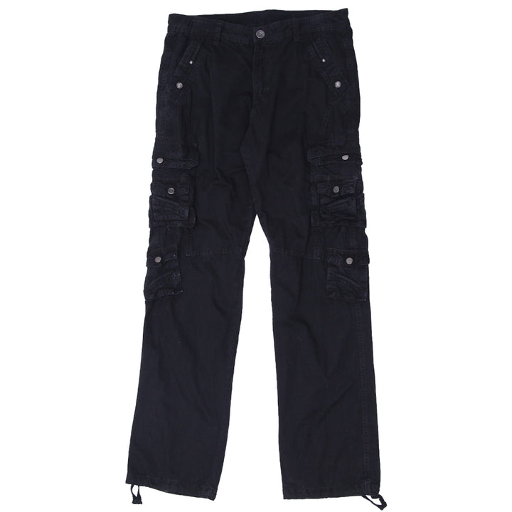 Mens Junye Jeans Cargo Pants Black